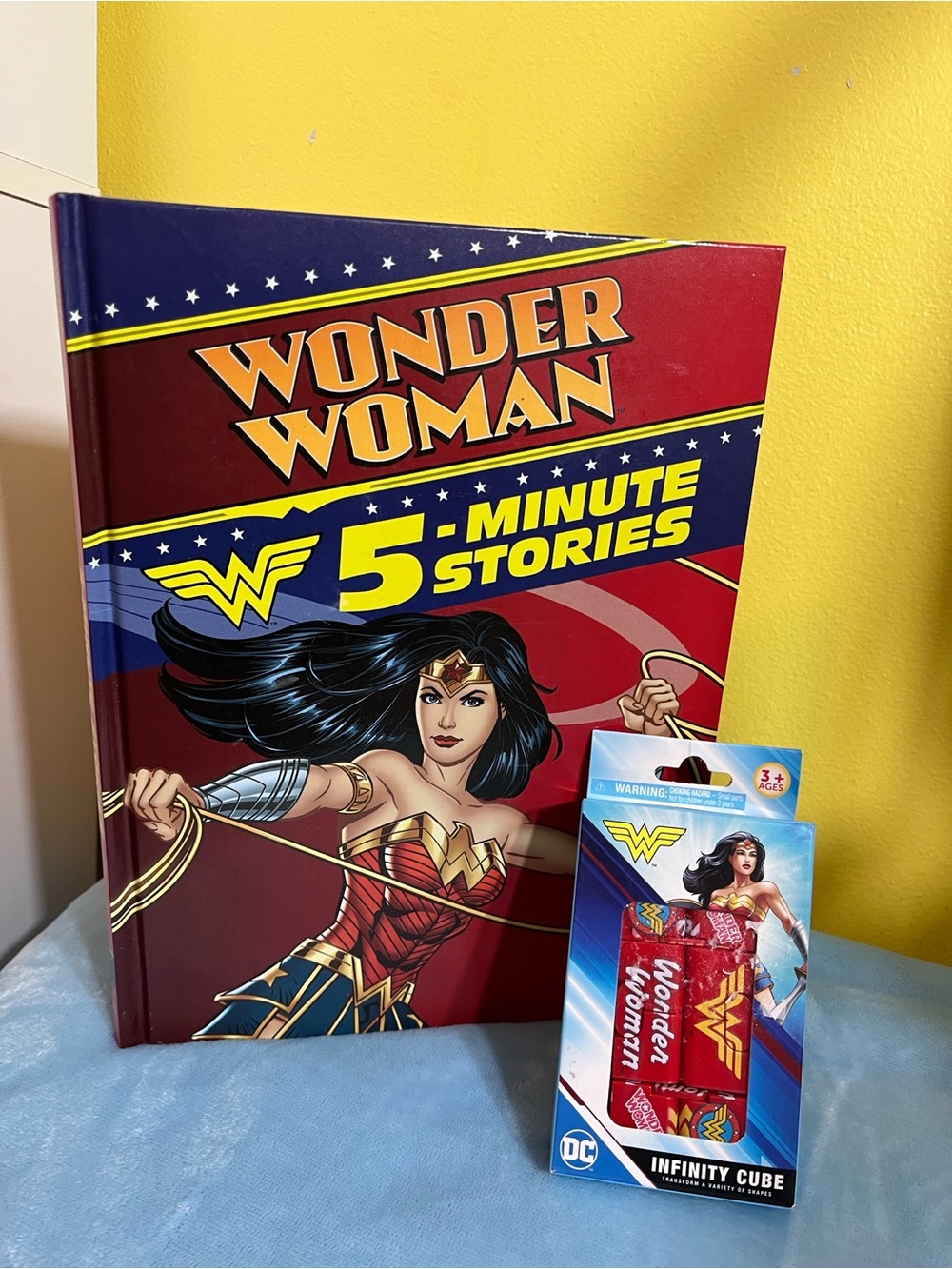 Wonder Woman Bundle 5-Minute Stories Hardcover Book, WW Infinity Cube Fidget Toy